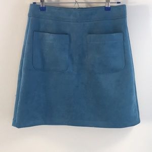 Loft Suede TEAL skirt size2 NWT